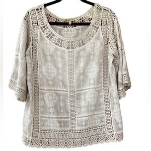 DEMOCRACY Bohemian Type Pullover Top